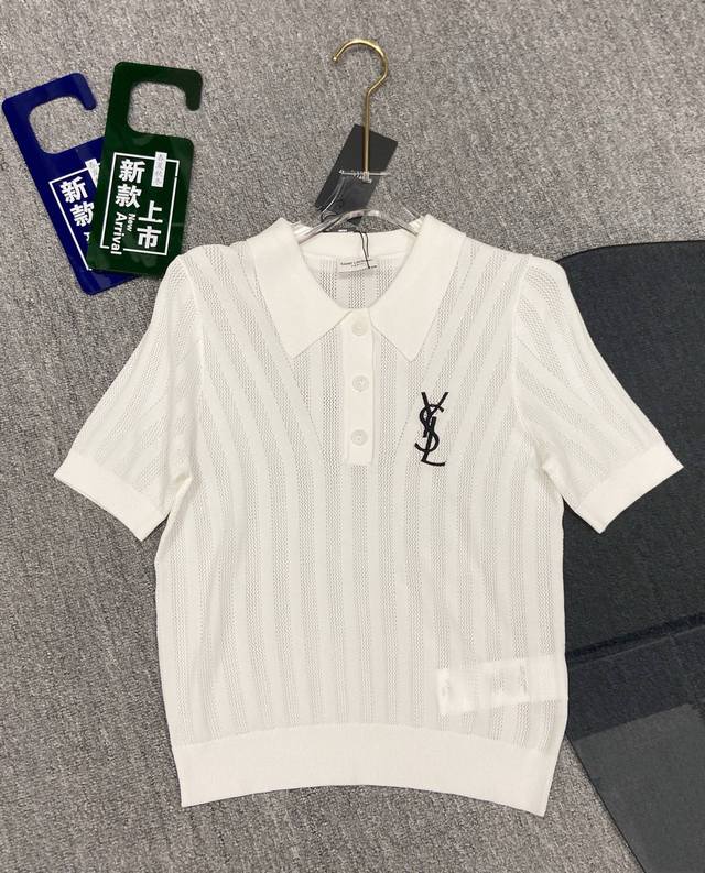 Ysl2024春季新款polo领刺绣短袖，休闲百搭，上身舒适，简约高级。两色sml