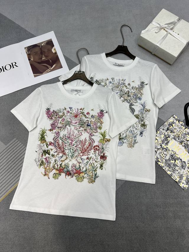 高品质dior2025春夏新款 印花t恤两色sml