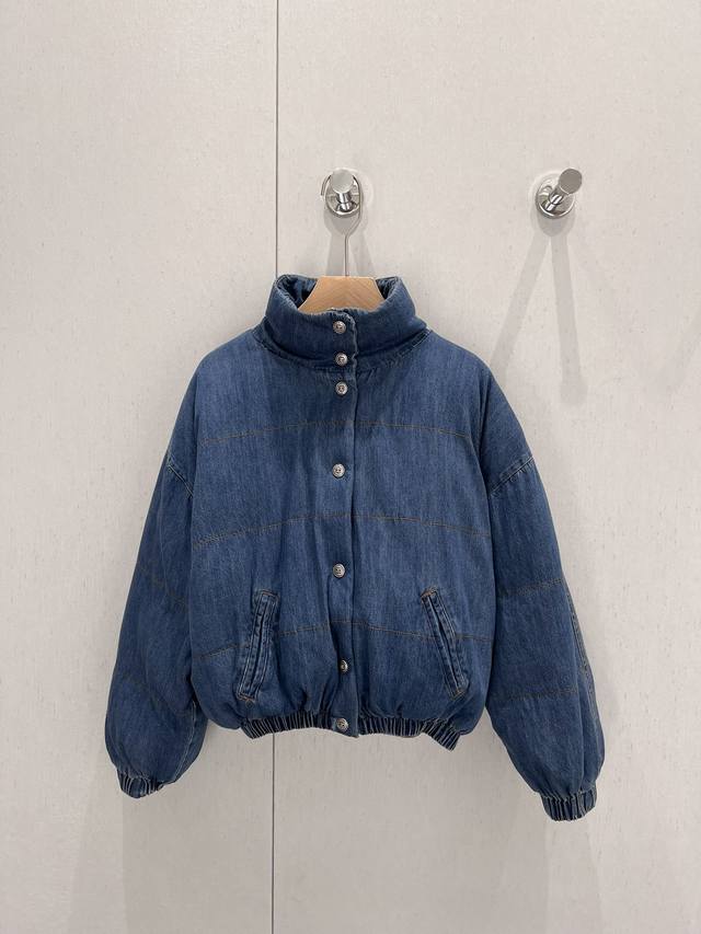 Chane*24Fw秋冬新品 Jennie同款蓝色牛仔羽绒服外套丨独家yb开发！高版出品！非常实穿的面包服！时髦夹克款，帅气立领设计，宽松版型，包容度非常高，上