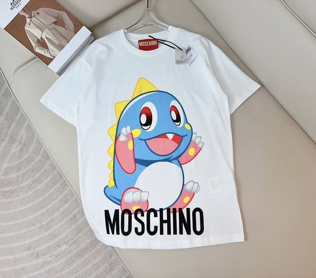 Mosch**新款泡泡龙印花logot-Shirt 定制纯棉面料 柔软舒适 亲肤透气 采用多重印花工艺 图案无敌萌宠 宽松版型 内搭外穿都超级赞 男女同款 最高