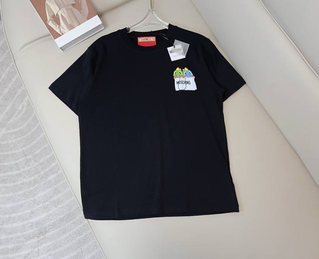 Mosch**新款礼袋泡泡龙印花logot-Shirt 定制纯棉面料 柔软舒适 亲肤透气 采用多重印花工艺 图案无敌萌宠 内搭外穿都超级赞 最高品质 欢迎对比