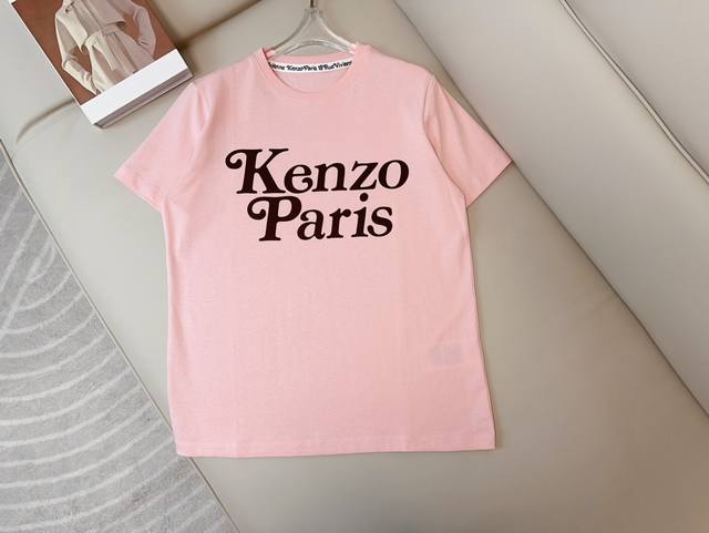 Ken*O新款印花徽标logot -Shirt 定制纯棉面料 柔软舒适 亲肤透气 采用印花徽标logo点缀 活力减龄 最高品质 欢迎对比 白色 粉色 Sml