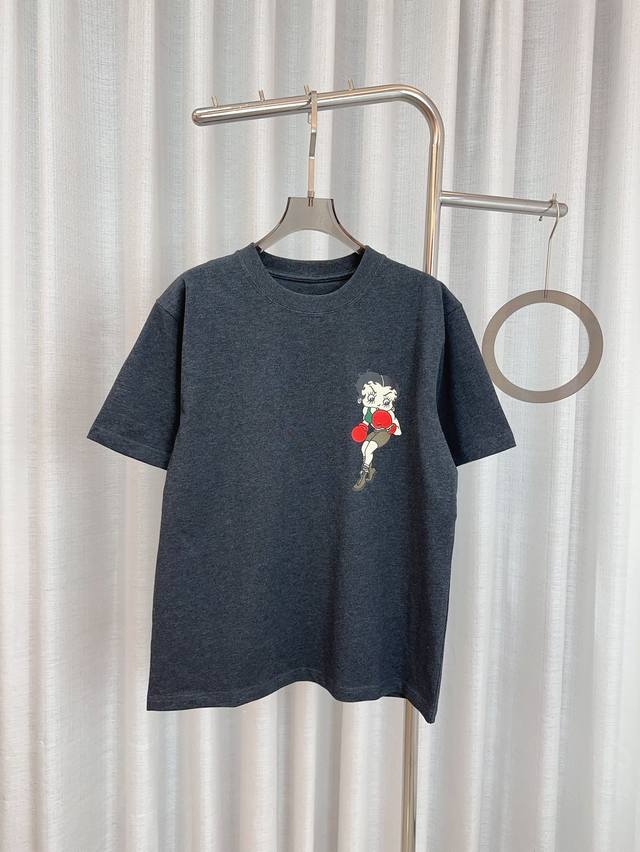 迪士尼**联名款打拳贝蒂印花logo T-Shirt 定制纯棉面料 克重高 质感好 舒适透气 采用印花徽标logo点缀 工艺精致完美 清新活力 最高品质 欢迎对